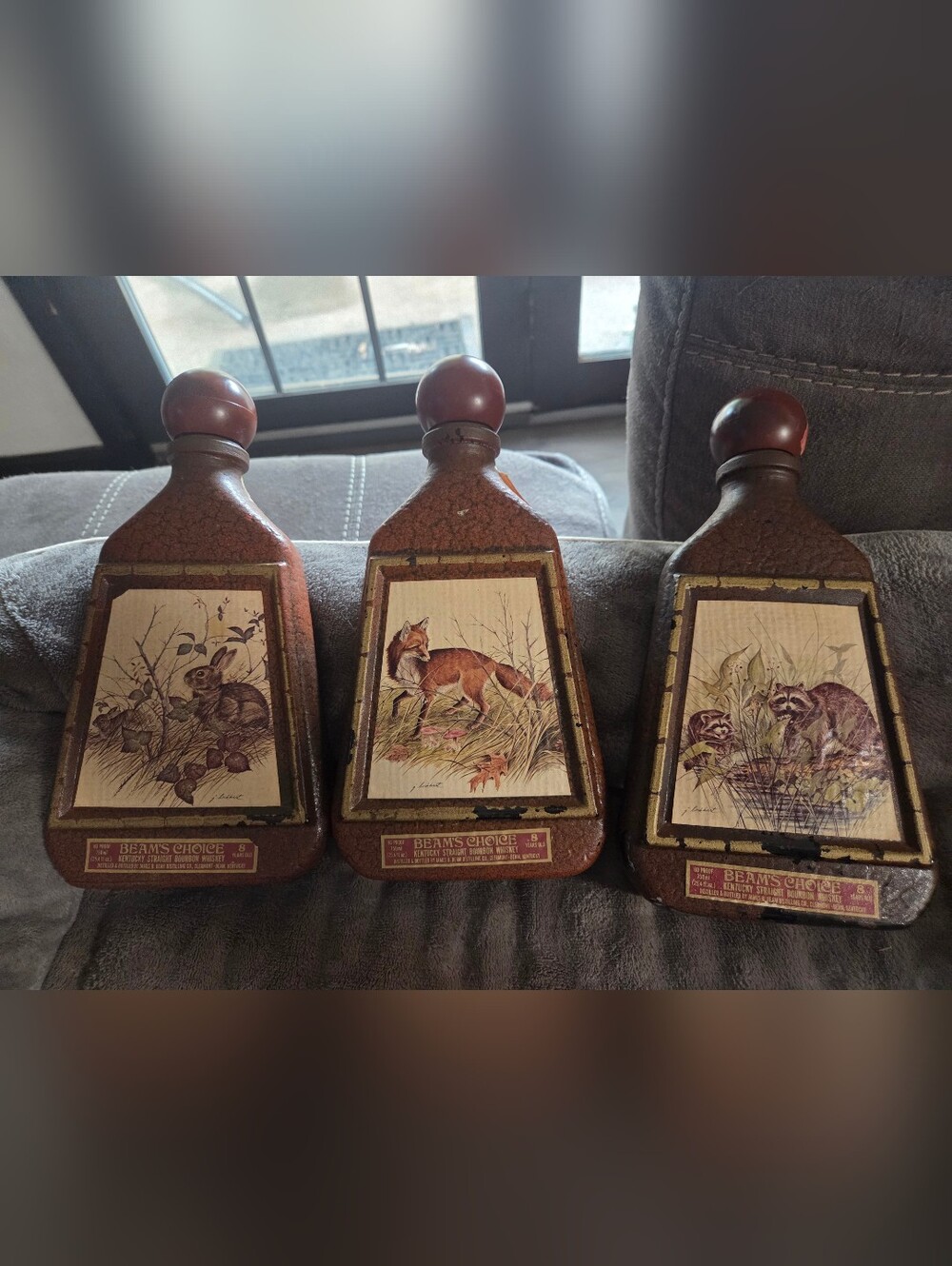 Vintage Jim Beam Bottles with Wildlife Panels